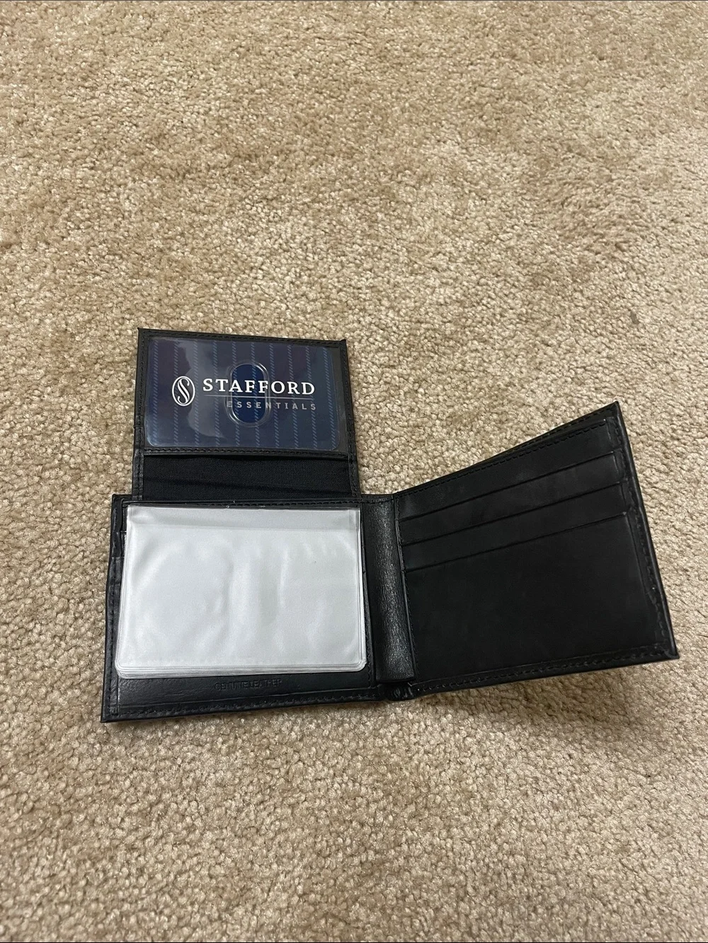 New Men’s Stafford Black Leather Bi-Fold Wallet